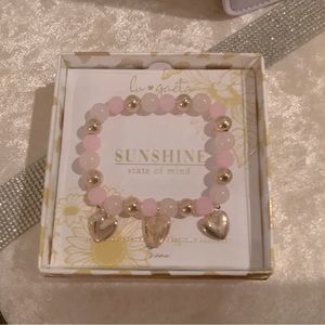 Beautiful heart bracelet with pink quartz nice Valentine’s Day gift